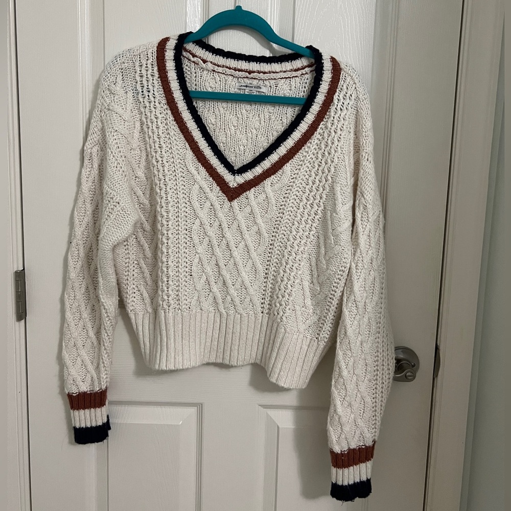 American Eagle Scholastic Cable Knit Fall Sweater